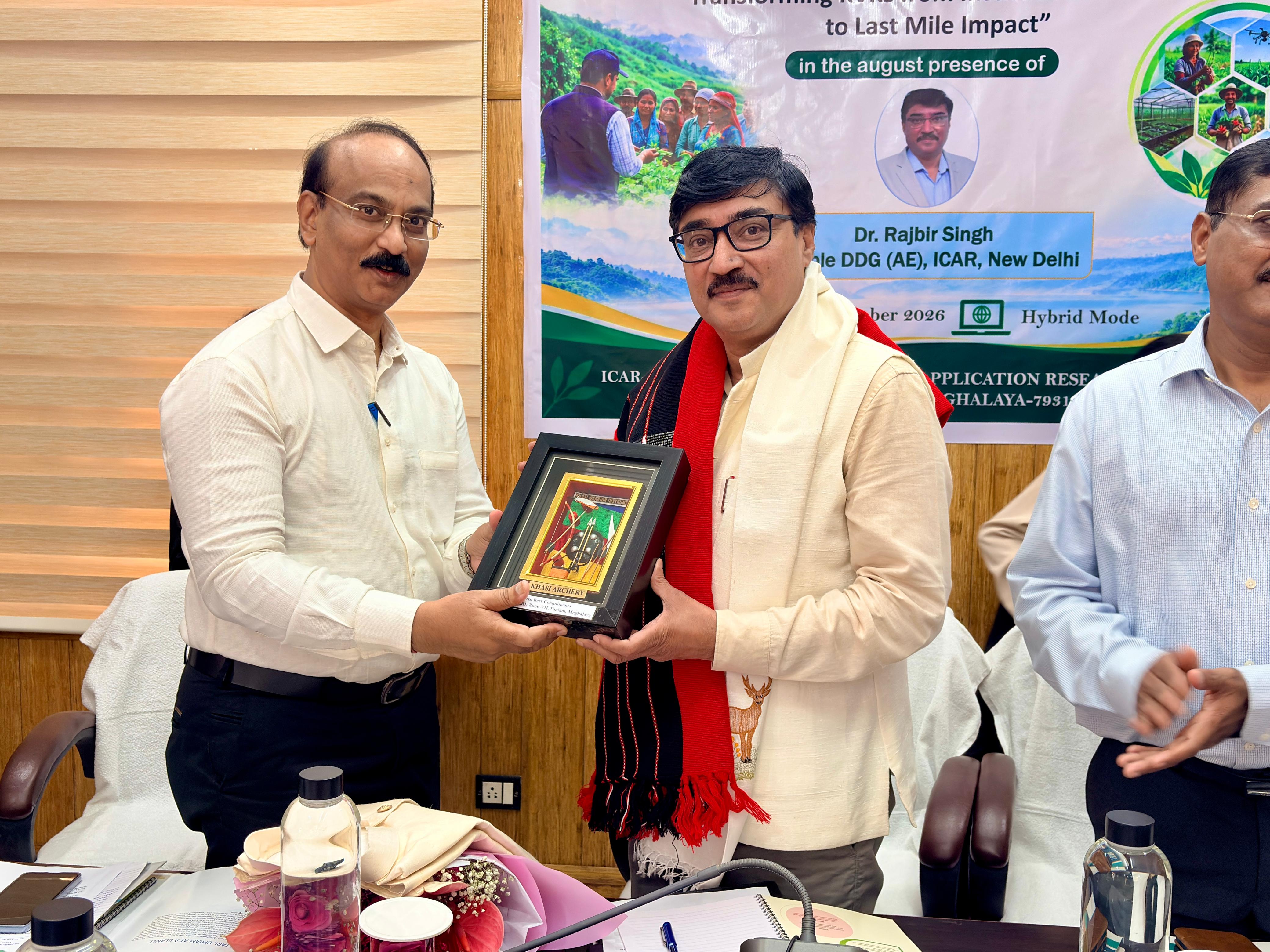 Visit of Dr. Rajbir Singh, Hon'ble Deputy Director General (Agricultural Extension), ICAR, New Delhi, to ICAR-ATARI, Zone-VII, Umiam, on 11th September 2026, for attending the Interactive Workshop with KVKs of Zone - VI and Zone - VII on "Transforming KVKs from Institutional Efficiency to Last Mile Impact."
